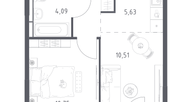 Студия, 35&nbsp;м²