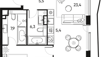 4-к. квартира, 109&nbsp;м²