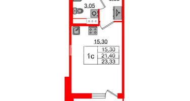 Студия, 21 м²