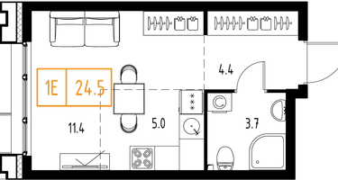 Студия, 24&nbsp;м²