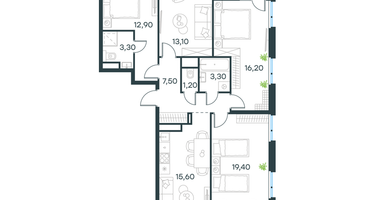 4-к. квартира, 93&nbsp;м²