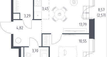 Студия, 42&nbsp;м²