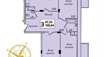 3-к. квартира, 105&nbsp;м²