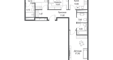 3-к. квартира, 86 м²