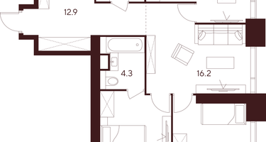 3-к. квартира, 73&nbsp;м²