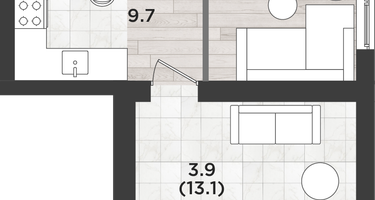 1-к. квартира, 29&nbsp;м²