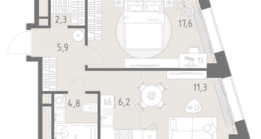 2-к. квартира, 48&nbsp;м²
