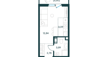 Студия, 25 м²