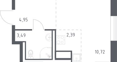 Студия, 21&nbsp;м²