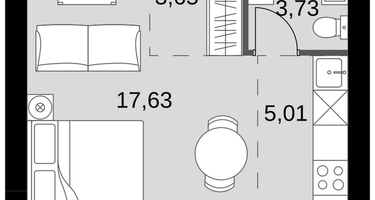 1-к. квартира, 30 м²