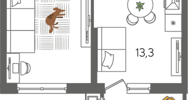 1-к. квартира, 41&nbsp;м²