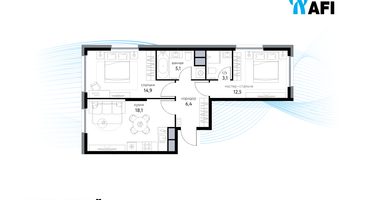 2-к. квартира, 60 м²