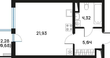 Студия, 32 м²