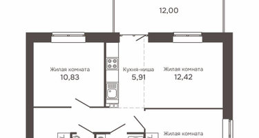 3-к. квартира, 59&nbsp;м²