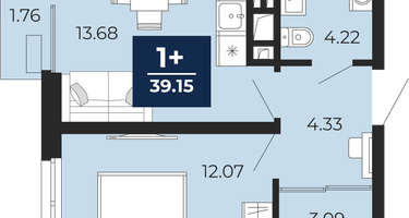 1-к. квартира, 37 м²