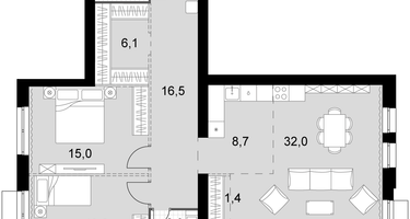 4-к. квартира, 125&nbsp;м²