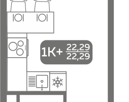 Студия, 22&nbsp;м²