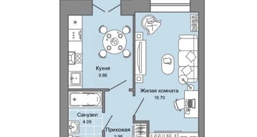 1-к. квартира, 35,7&nbsp;м²
