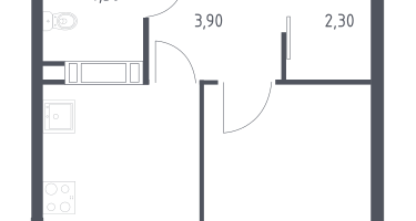 1-к. квартира, 30&nbsp;м²