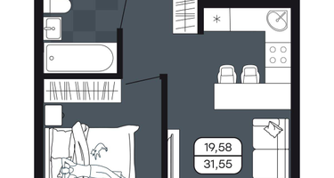 Студия, 31&nbsp;м²