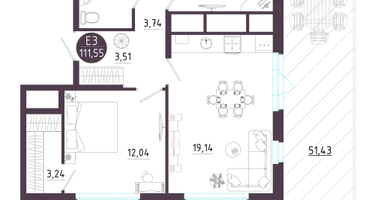 2-к. квартира, 111&nbsp;м²