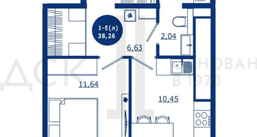 1-к. квартира, 38&nbsp;м²