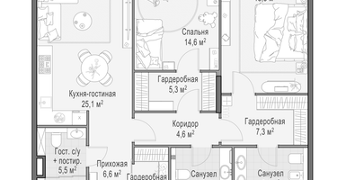 2-комнатная квартира, 106&nbsp;м²