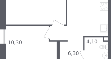 2-комнатная квартира, 43&nbsp;м²