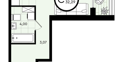 1-к. квартира, 32&nbsp;м²