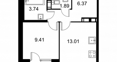 1-к. квартира, 35&nbsp;м²