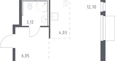 Студия, 26&nbsp;м²
