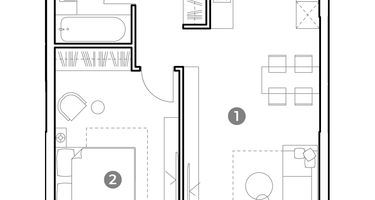 2-к. квартира, 54&nbsp;м²