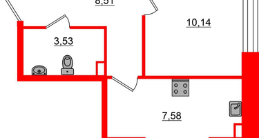 2-к. квартира, 58&nbsp;м²