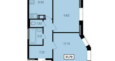 2-к. квартира, 51&nbsp;м²
