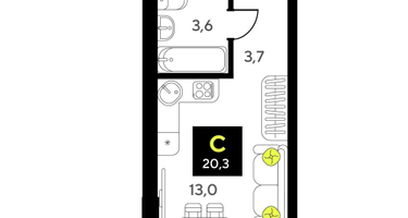 Студия, 20&nbsp;м²