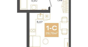 Студия, 29&nbsp;м²