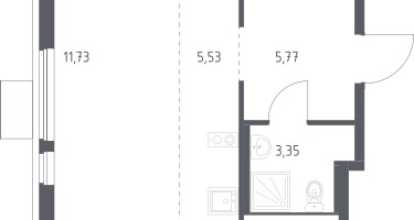 Студия, 26&nbsp;м²