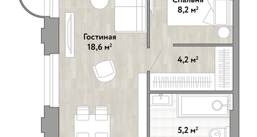 Студия, 47&nbsp;м²