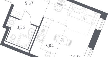 Студия, 26&nbsp;м²