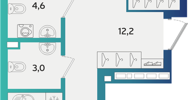 2-к. квартира, 69&nbsp;м²