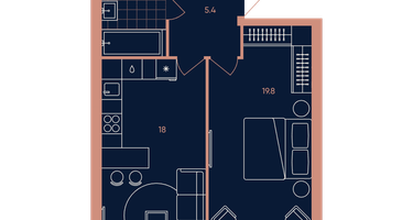 2-к. квартира, 49&nbsp;м²