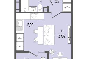 Студия, 27 м²