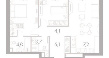 3-к. квартира, 70 м²