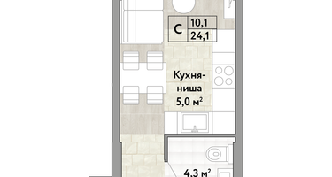 Студия, 24&nbsp;м²