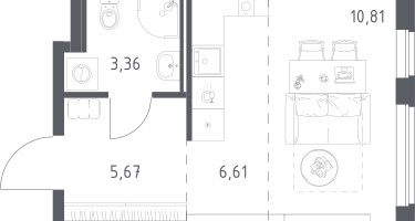 Студия, 26&nbsp;м²