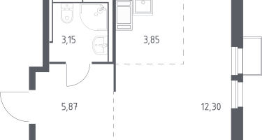 Студия, 25&nbsp;м²