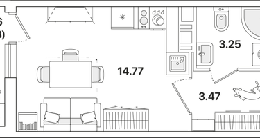 Студия, 22&nbsp;м²