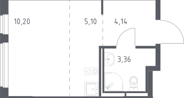 Студия , 22&nbsp;м²