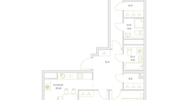 4-к. квартира, 84 м²
