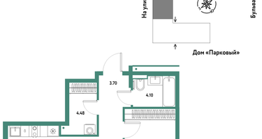 2-к. квартира, 48 м²